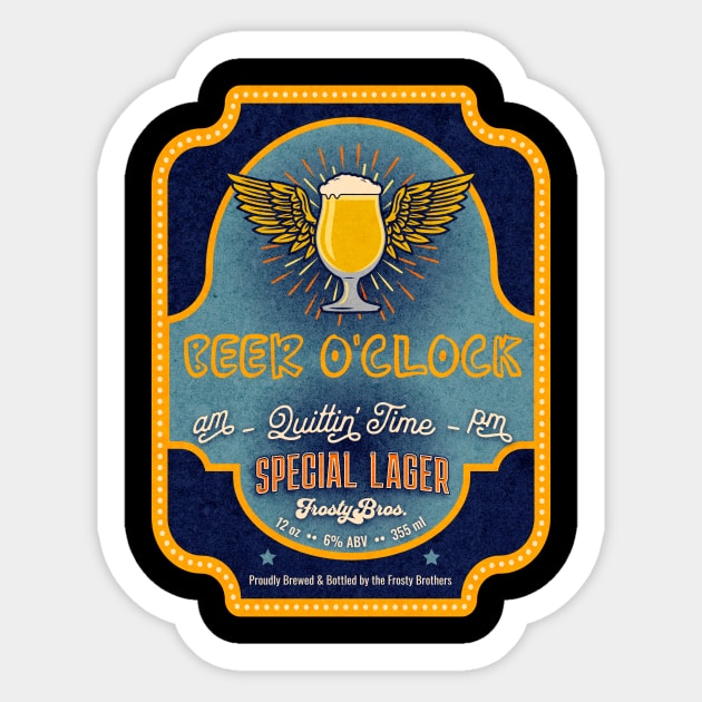 Beer O'clock Logo Design Sticker by Jo Palmer